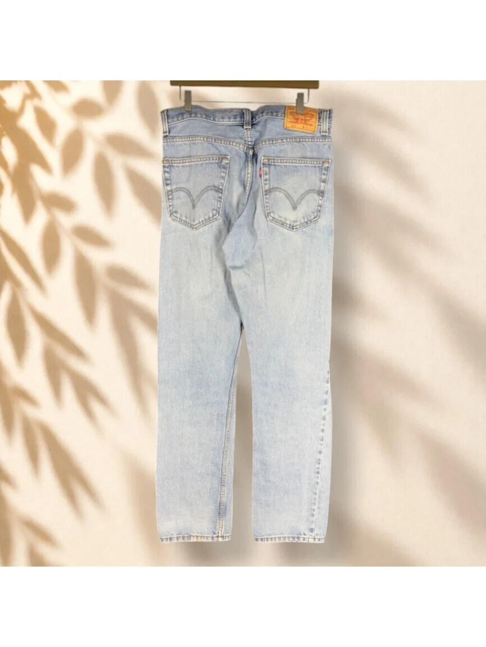 Levi's Jeans Men 34*36 Blue Denim Light Wash Mid Rise 505 Regular Straight